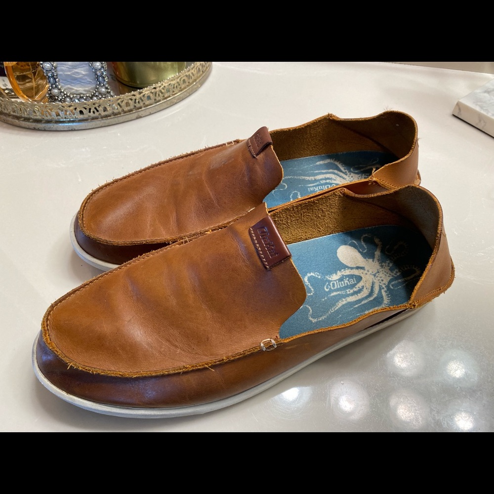 Olukai Nalukai Slip on Leather Shoes